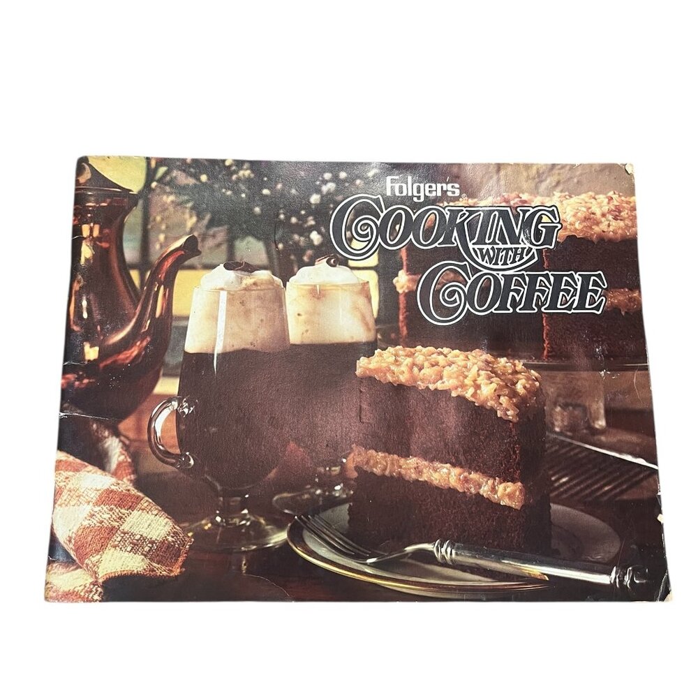 Vintage Recipe Book Folgers Cooking With Coffee Book 1980's Advertisement Baking